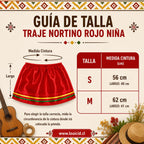 Guia de talla Traje Nortino Rojo Niña 3 Piezas - Louicid