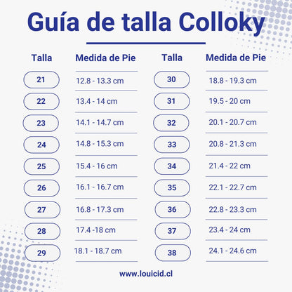 Guia de talla calzado Colloky