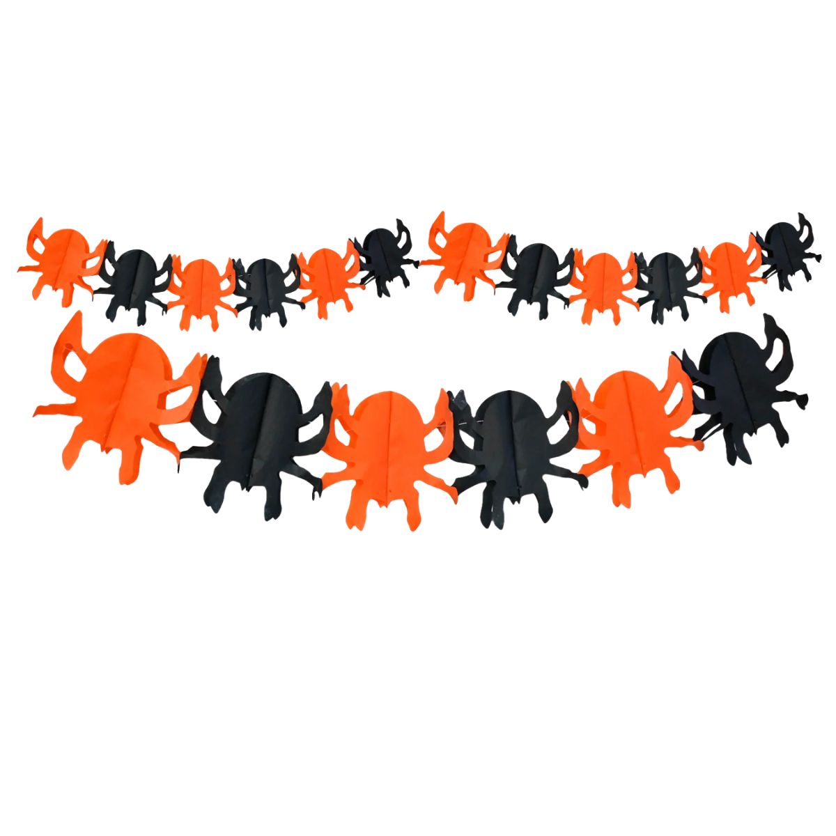 Guirnalda Araña Halloween Naranjo y Negro 3mts - Louicid