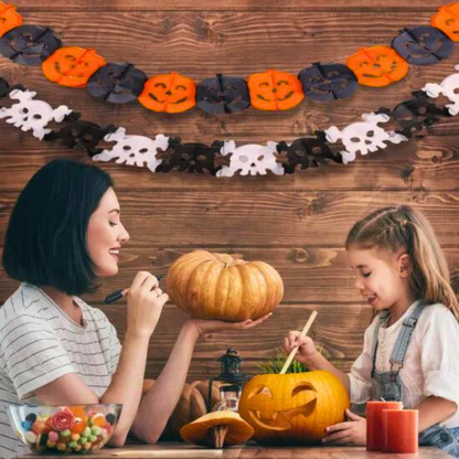 Guirnalda Calabazas Naranjo Negro 3mts Decoración Halloween - Louicid