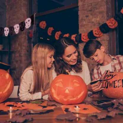 Guirnalda Calabazas Naranjo Negro 3mts Decoración  Halloween - Louicid