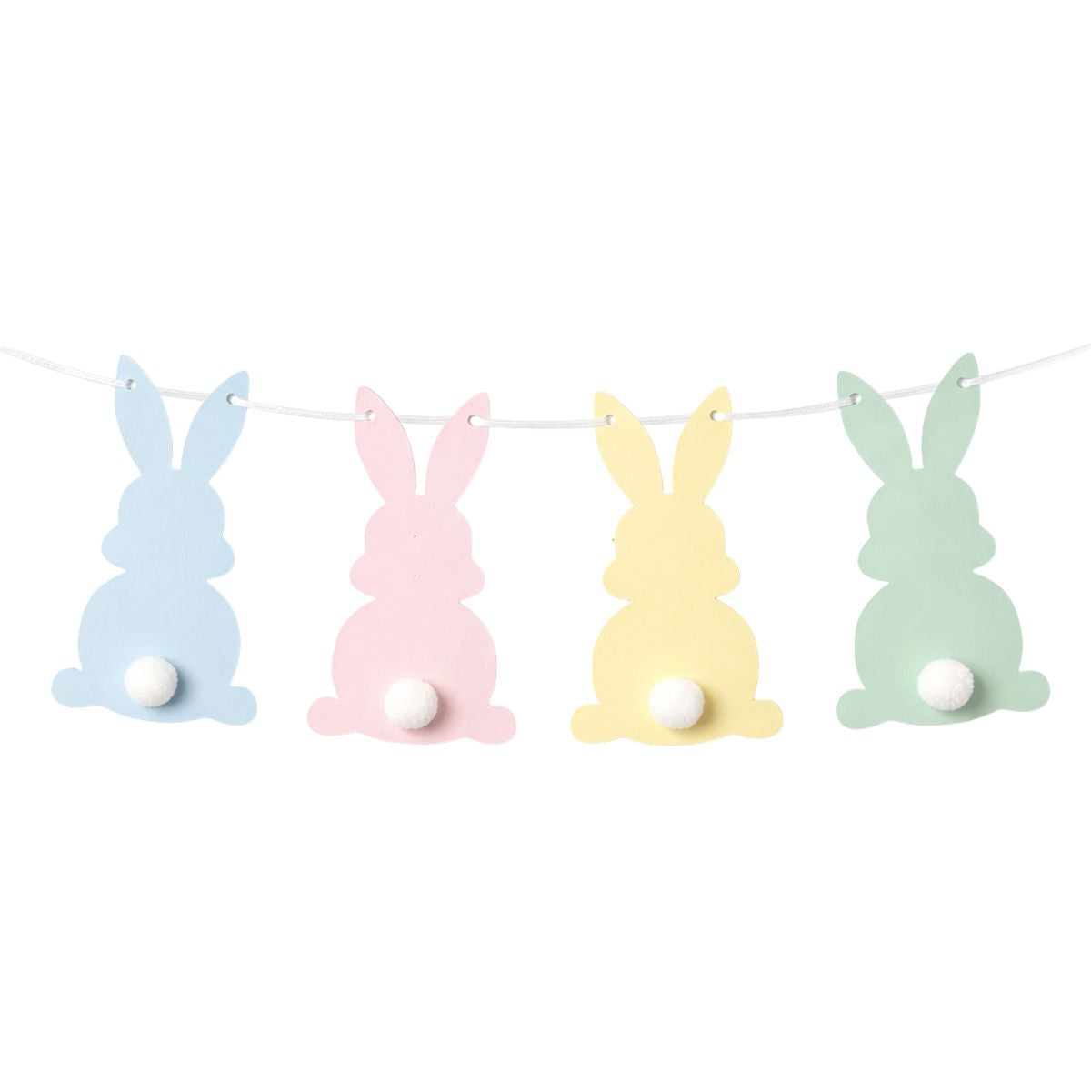 Guirnalda Conejos Pascua Con Colita Colores 3mts - Louicid