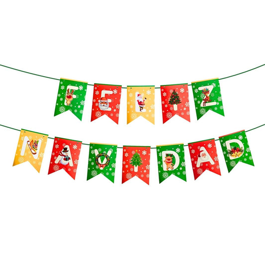 Guirnalda Feliz Navidad Banderines 3mts - Louicid