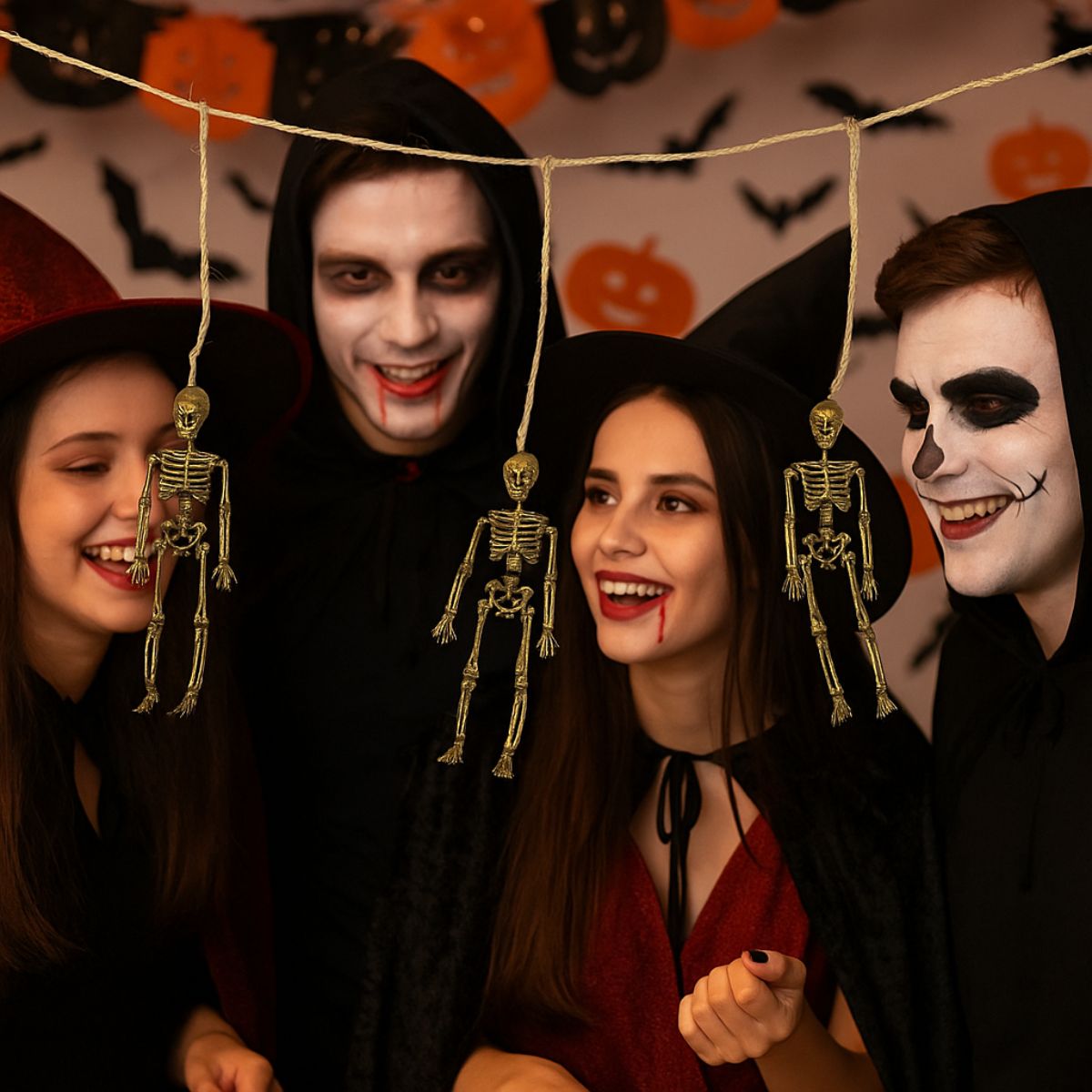 Guirnalda Fiesta Halloween 8 Esqueletos - Louicid