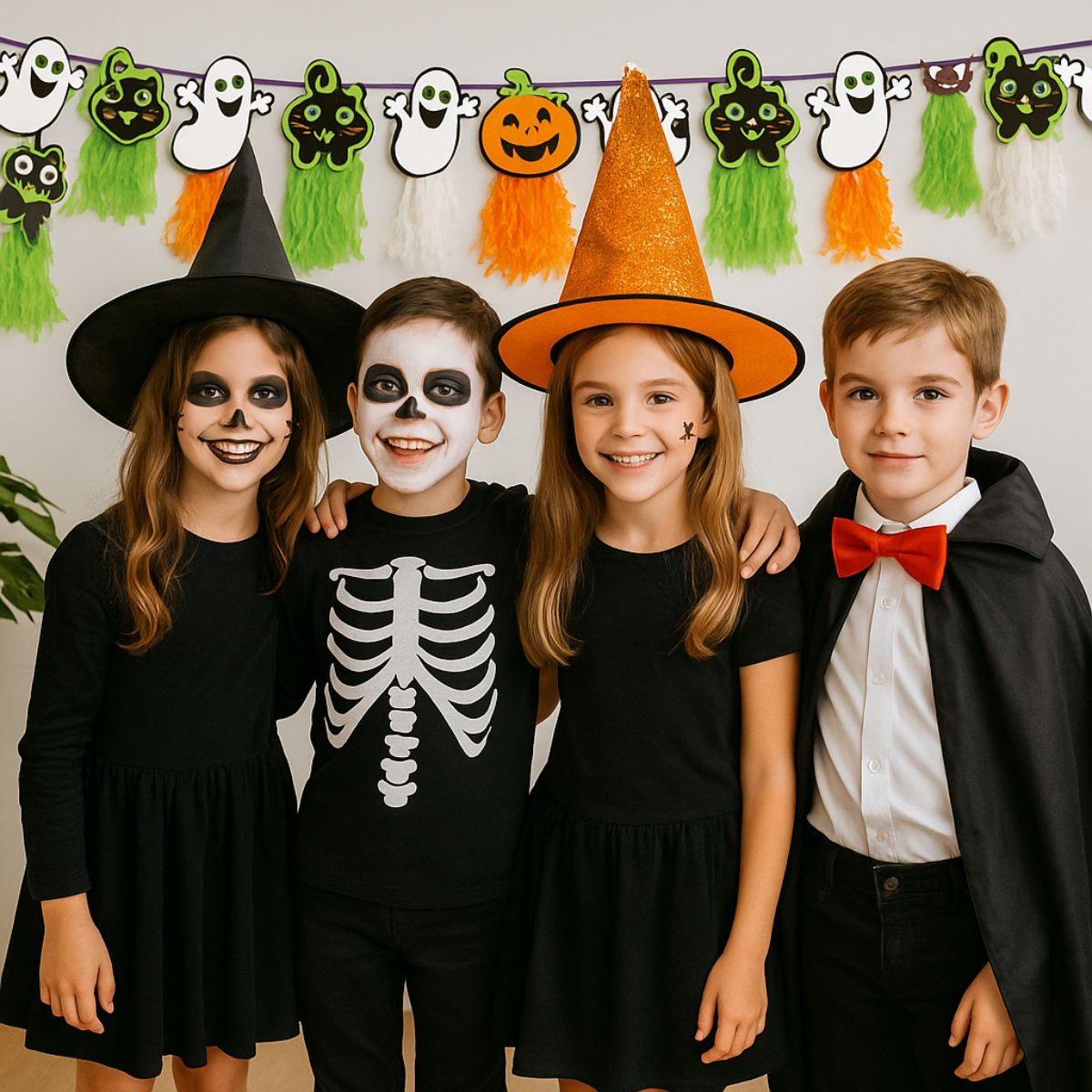 Guirnalda Halloween Con Porras Tricolor Fiesta Niños - Louicid