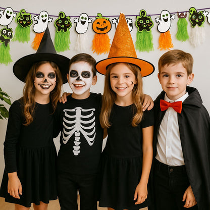 Guirnalda Halloween Con Porras Tricolor Fiesta Niños - Louicid