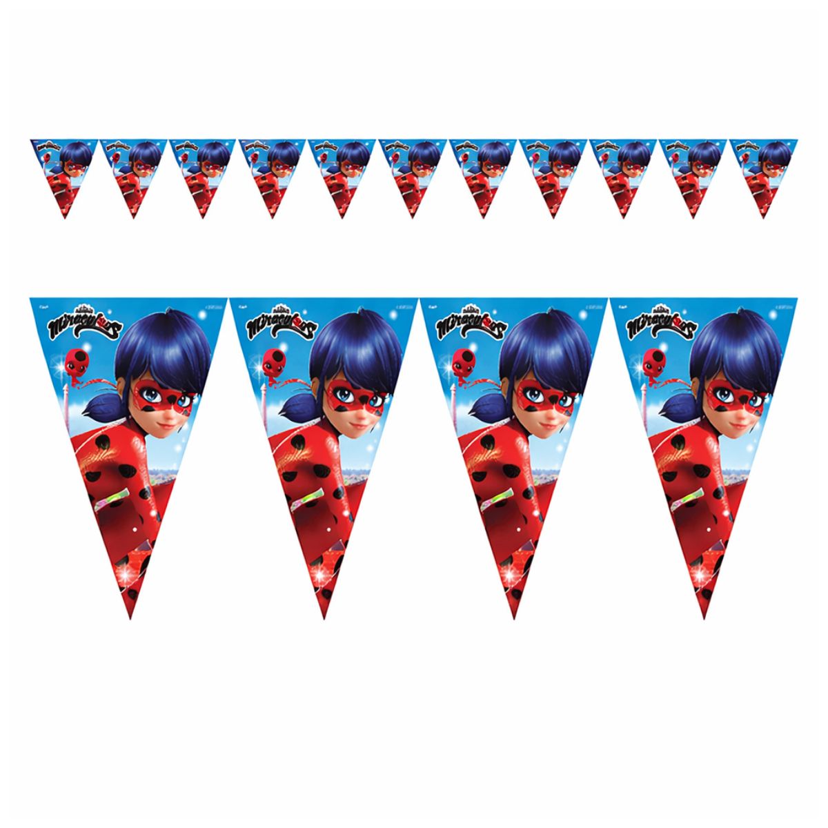 Guirnalda Ladybug 10 Banderines Cumpleaños - Louicid