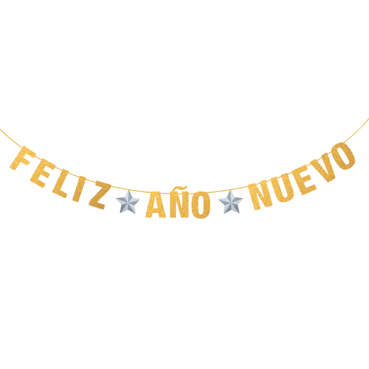 Guirnalda Letras Feliz Año Nuevo Estrellas - Louicid