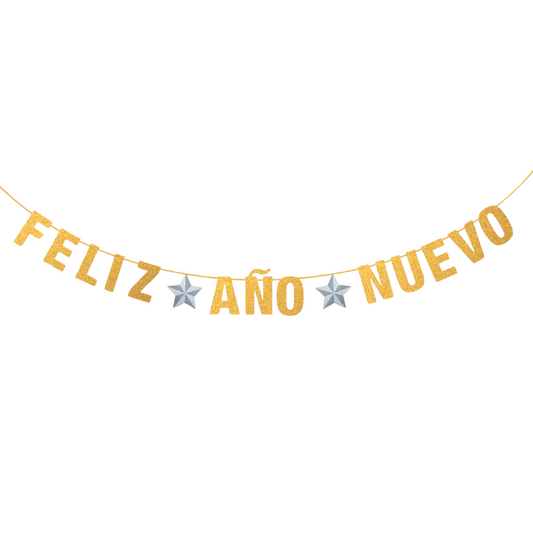 Guirnalda Letras Feliz Año Nuevo Estrellas - Louicid