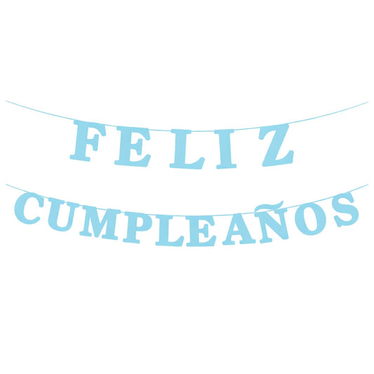 Guirnalda Letras Feliz Cumpleaños 3mts Celeste - Louicid