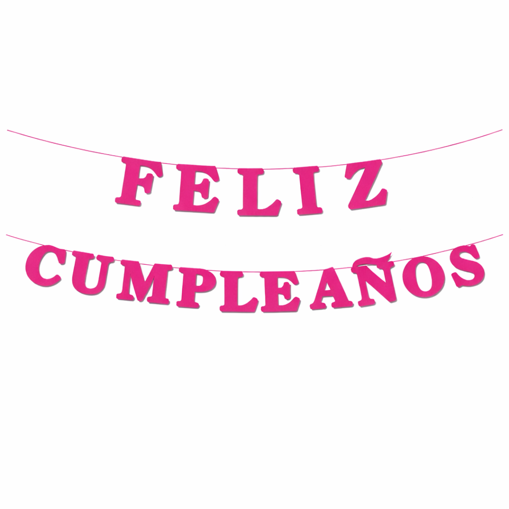 Guirnalda Letras Feliz Cumpleaños 3mts Fucsia - Louicid