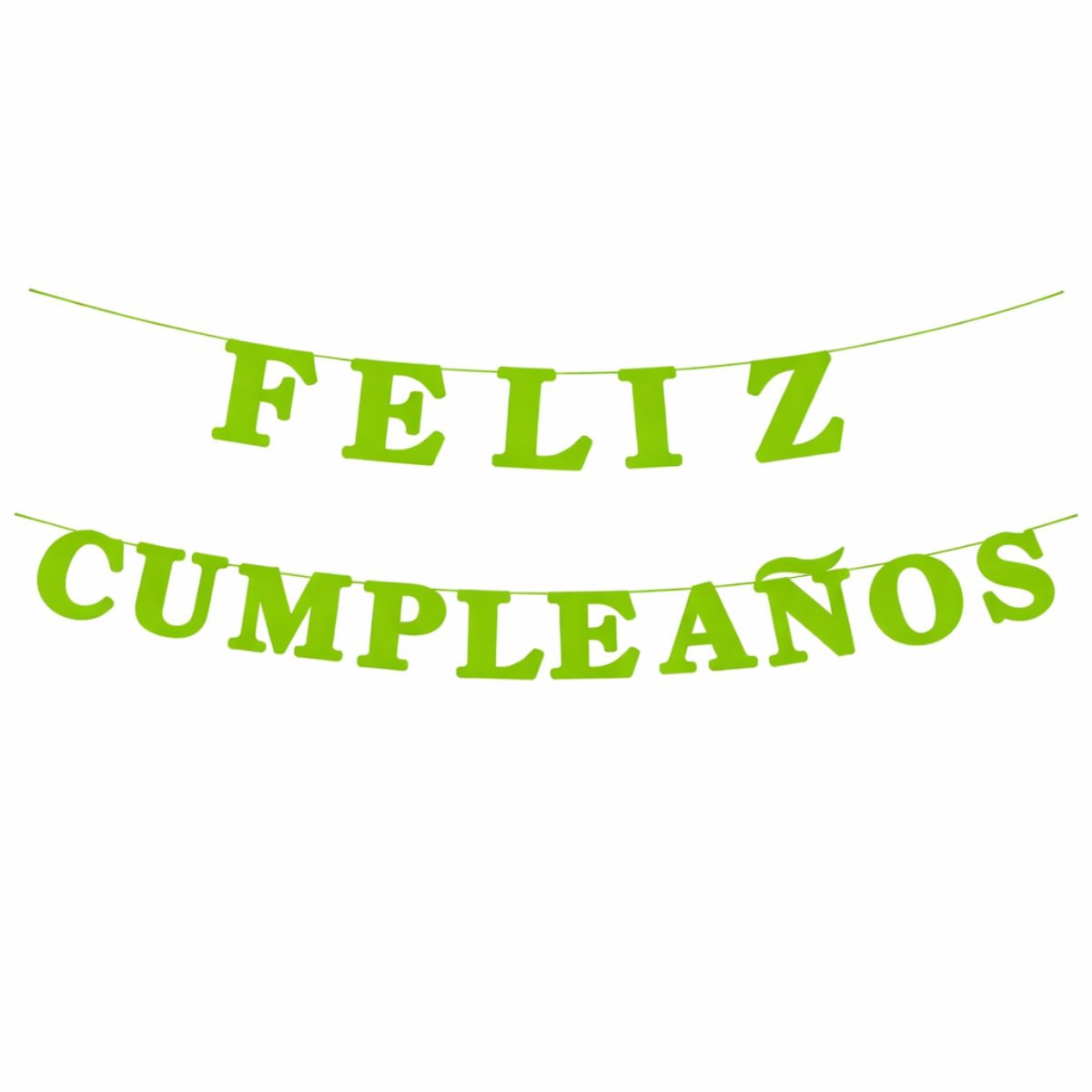 Guirnalda Letras Feliz Cumpleaños 3mts Verde Lima - Louicid