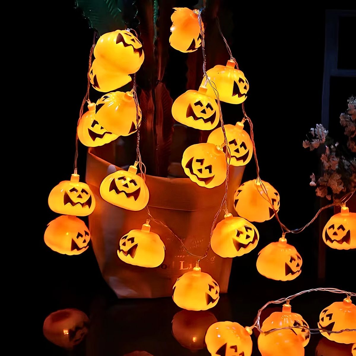 Guirnalda Luces 16 Calabazas Halloween 2.8 metros - Louicid