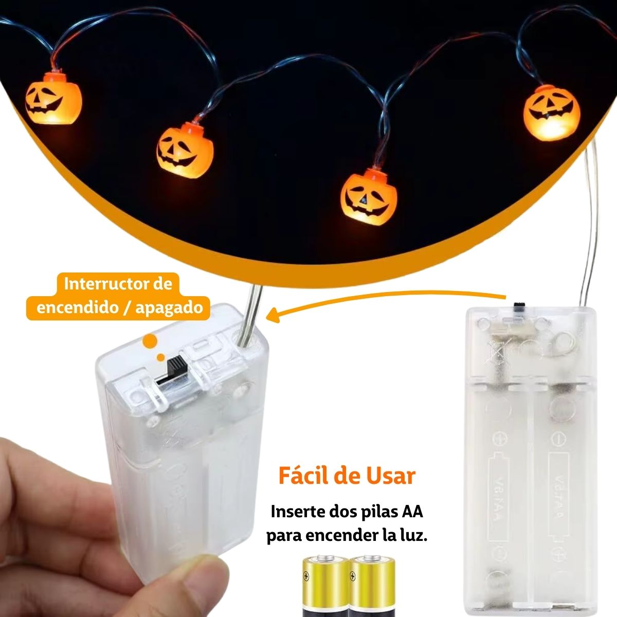 Guirnalda Luces 16 Calabazas Halloween Instrucciones - Louicid