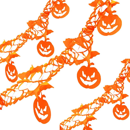 Guirnalda Papel Calabaza Halloween 2.6mts - Louicid