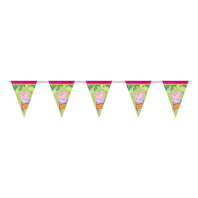 Guirnalda 10 Banderines Peppa Pig Para Cumpleaños Glam - Louicid