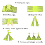 Guirnalda 15 Porras Papel Tricolor Decoración - Louicid