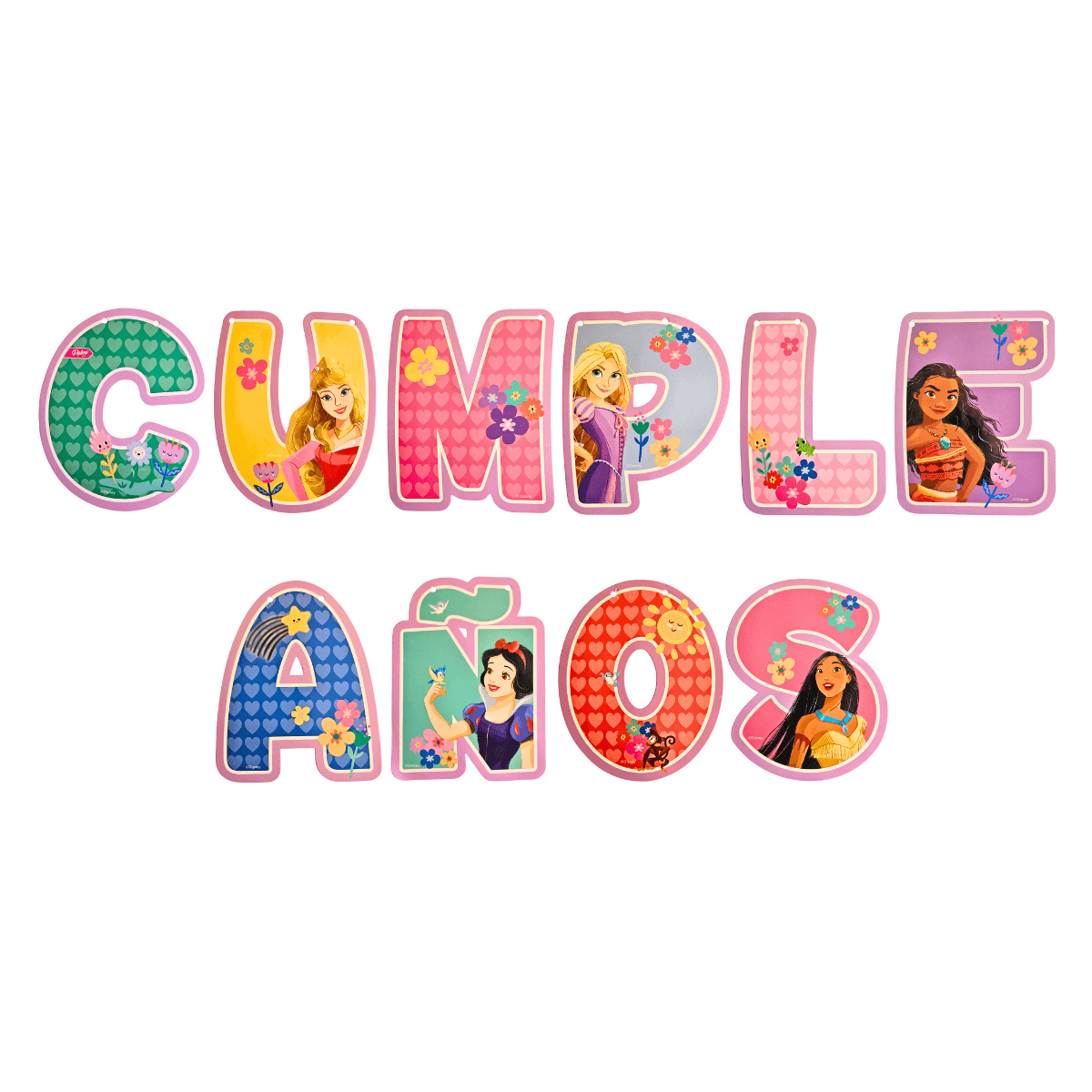 Guirnalda Feliz Cumpleaños 3mts Princesas Disney - Louicid