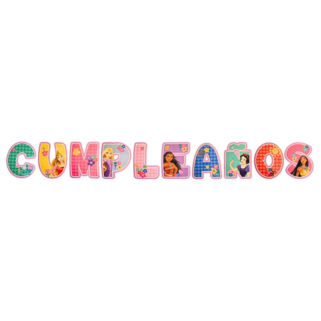 Guirnalda Feliz Cumpleaños 3mts Princesas Disney - Louicid