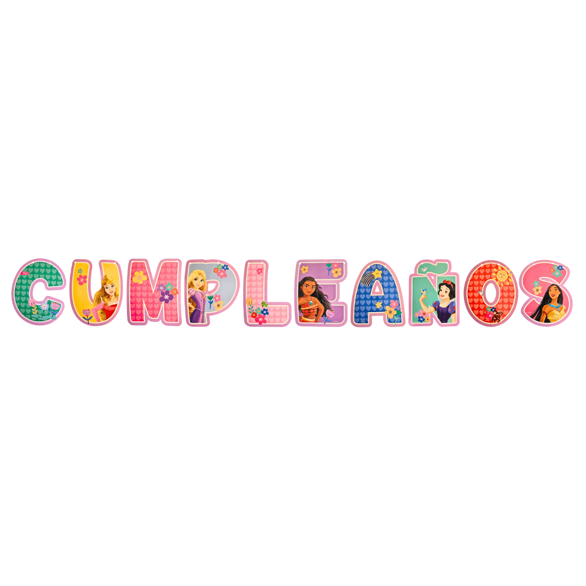 Guirnalda Feliz Cumpleaños 3mts Princesas Disney - Louicid