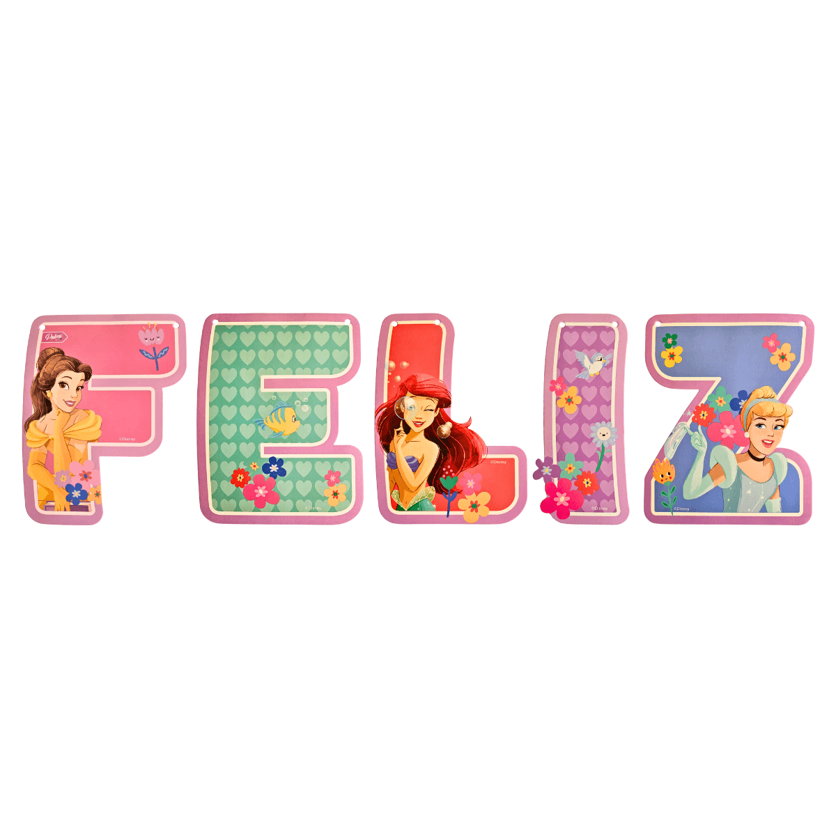 Guirnalda Feliz Cumpleaños 3mts Princesas Disney - Louicid