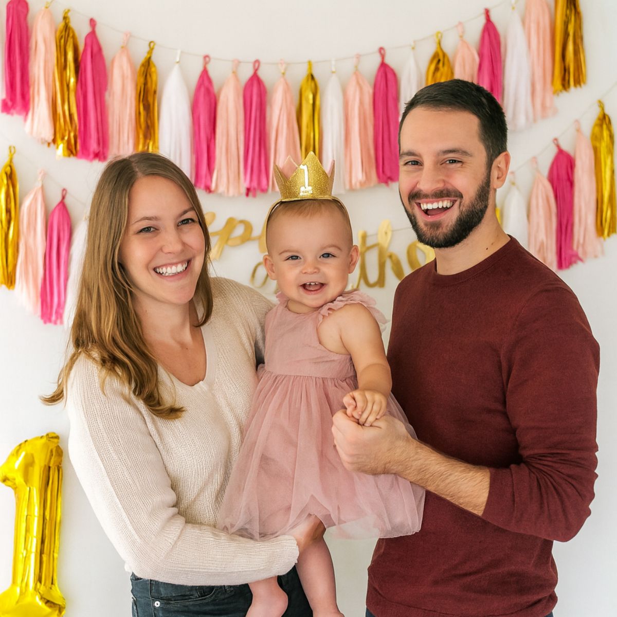 Guirnaldas Tassel 18 Porras Rosadas Cumpleaños - Louicid