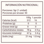 Información Nutricional Chicle Revolcón Hiper Ácido 250gr - Louicid