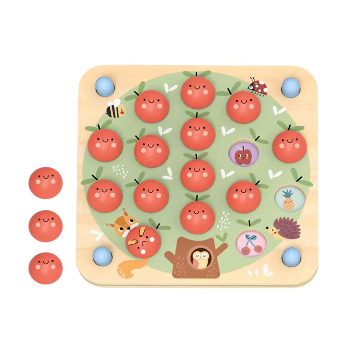 Juego Memoria Madera Manzanas Montessori - Louicid
