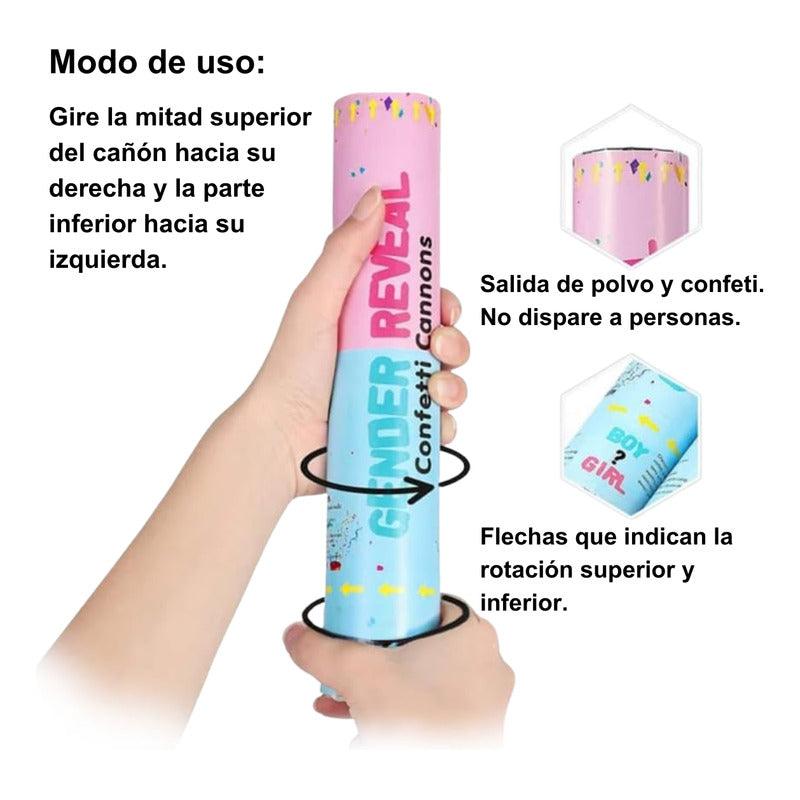 Lanza Confeti Para Revelación De Género Niño o Niña - Louicid