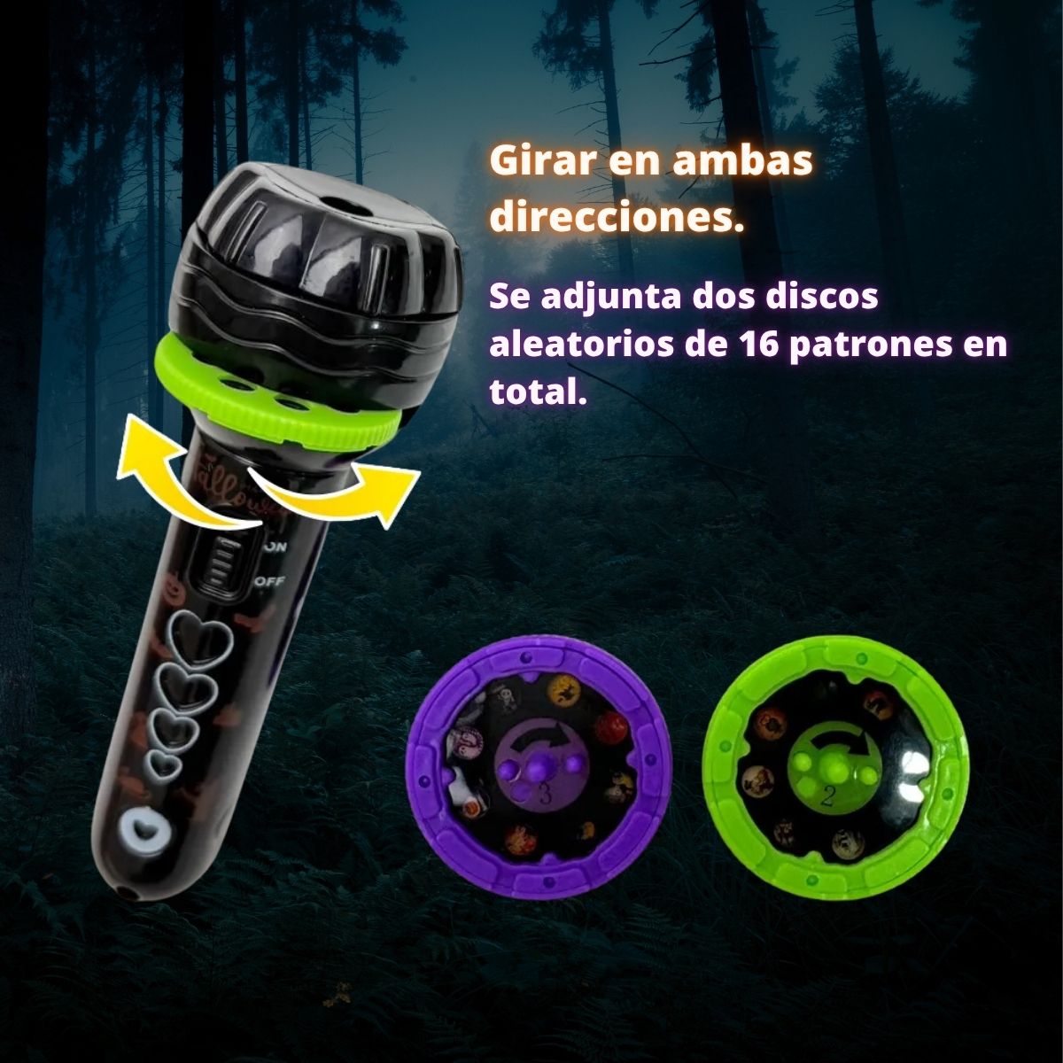 Linterna Proyector Imagenes Halloween Modo de uso - Louicid