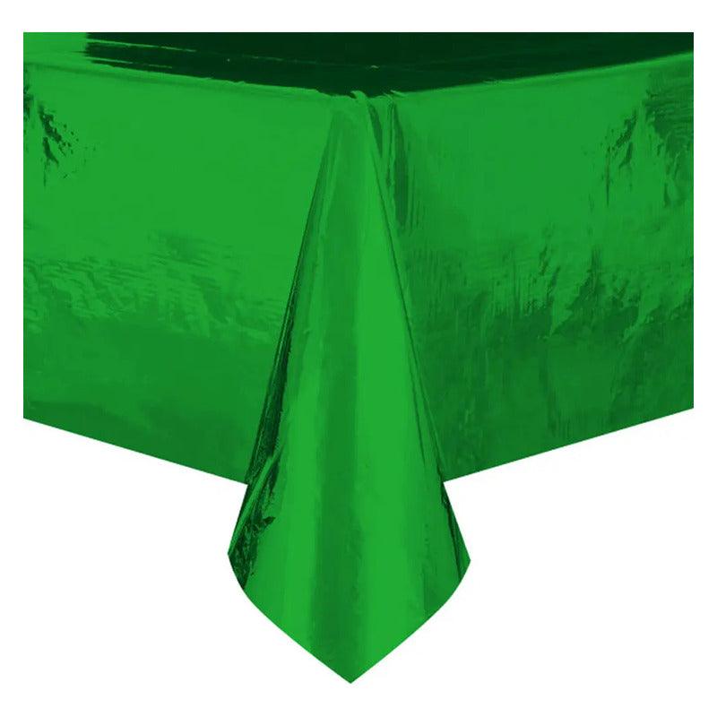Mantel Metalizado Verde 182x137cm Para Celebraciones - Louicid