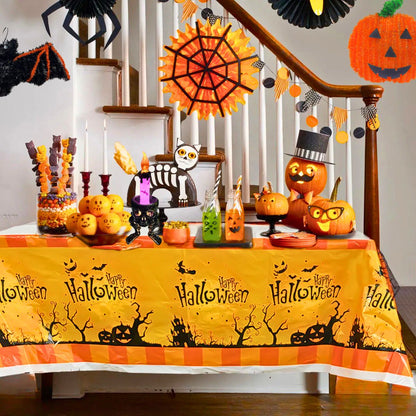Mantel Plástico Happy Halloween 108x180cm Casa - Louicid