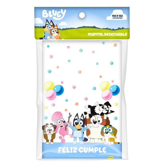 Mantel Desechable Bluey 108x182cm Para Cumpleaños - Louicid