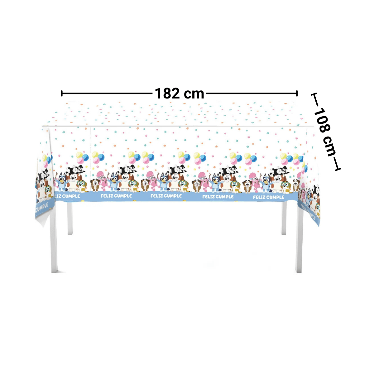 Mantel Desechable Bluey 108x182cm Para Cumpleaños - Louicid