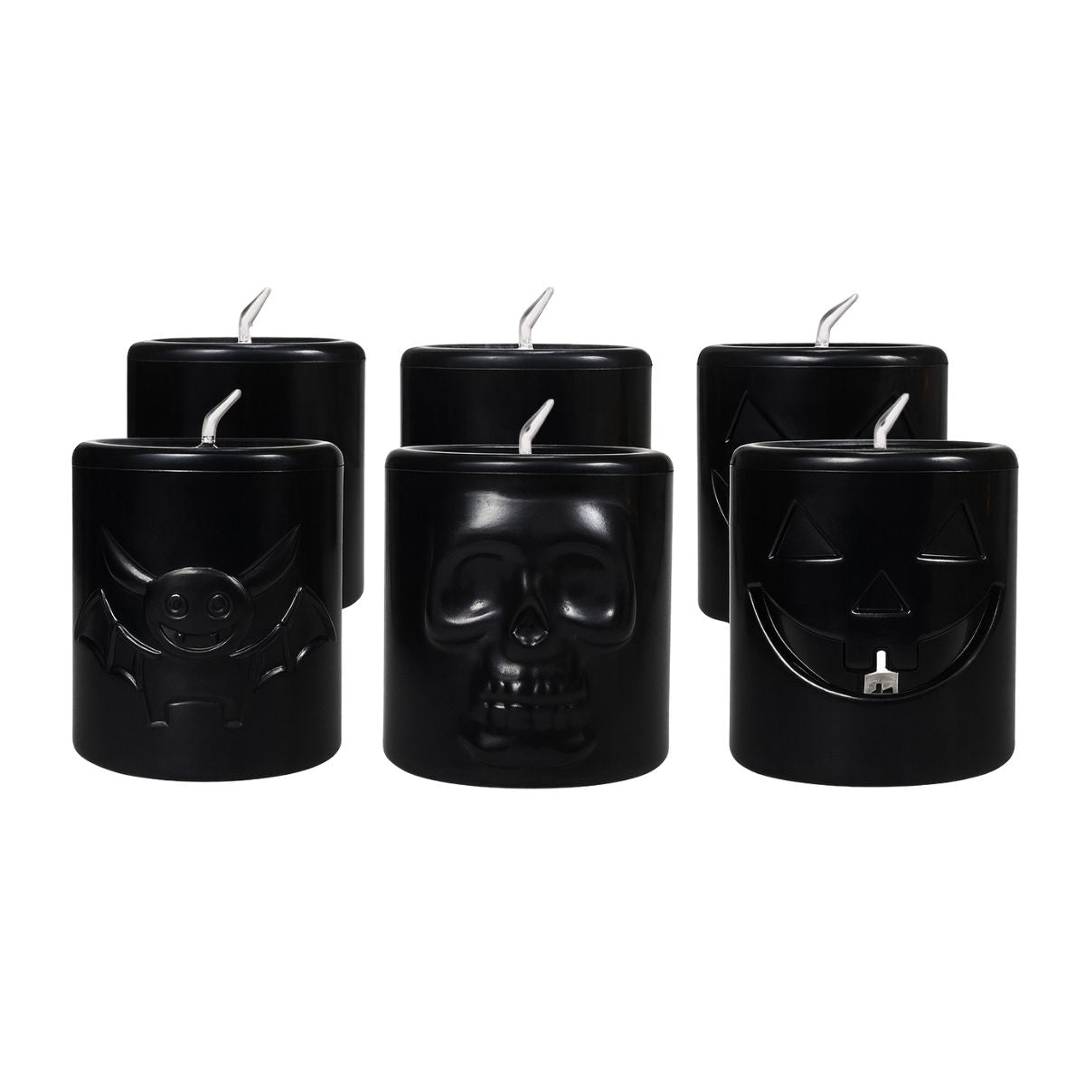 Mini Velas Halloween 6pzas Luminosas Negro - Louicid