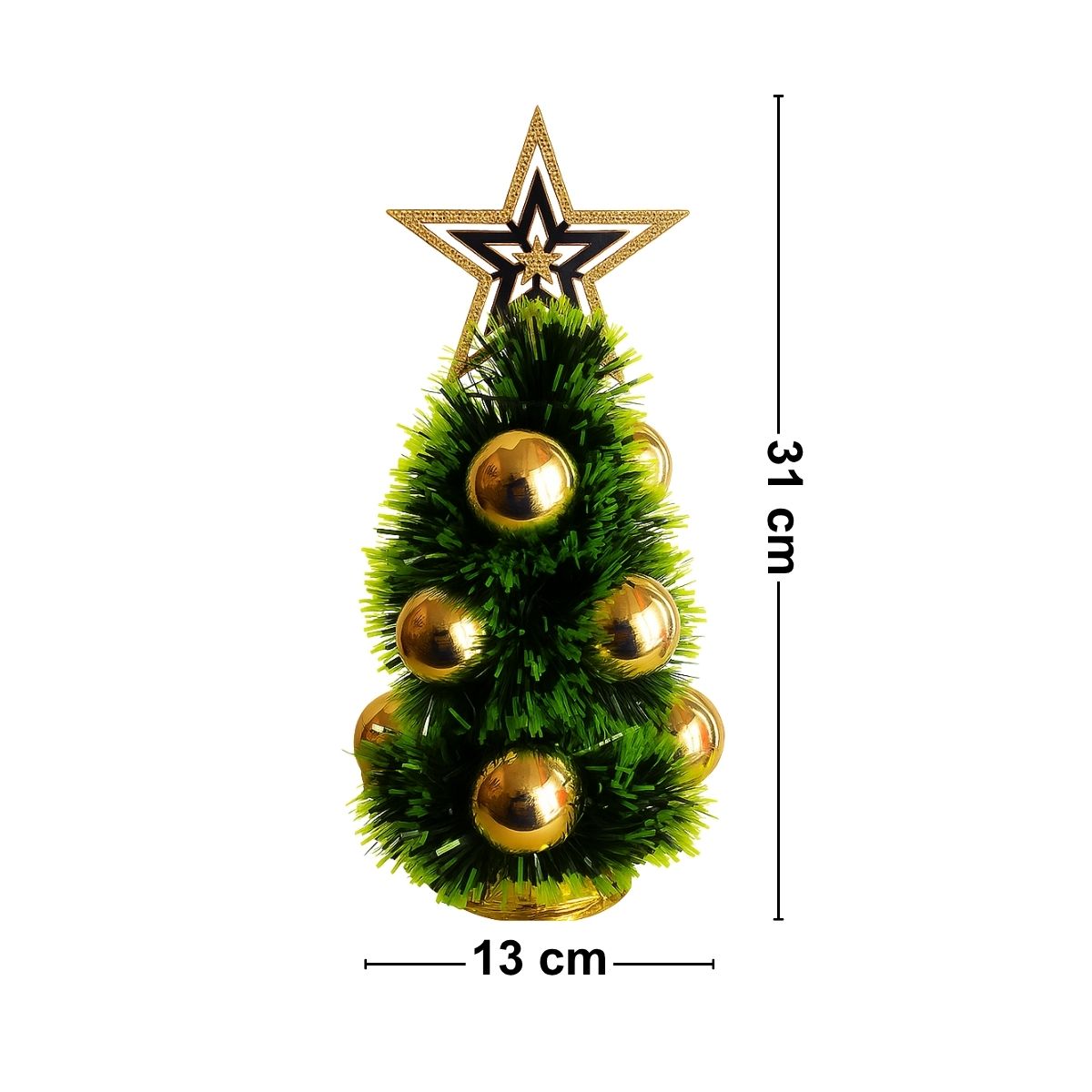 Mini Árbol Navidad 31cm con Estrella Medidas - Louicid