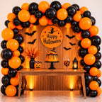 Pack 100 Globos Lisos Naranja & Negro Decoración - Louicid