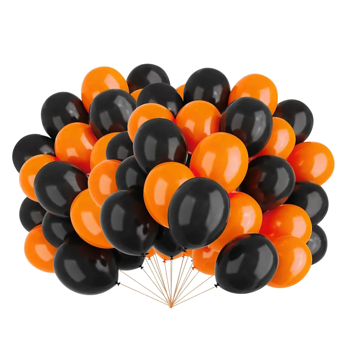 Pack 100 Globos Lisos Naranja & Negro - Louicid