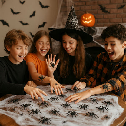 Pack 12 Arañas Negras Fiesta Halloween - Louicid