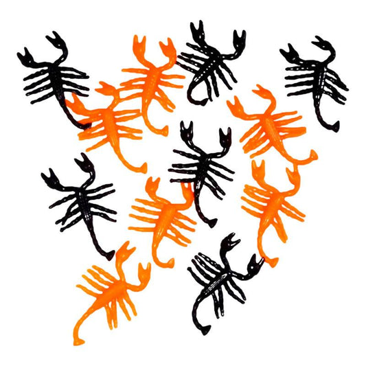Pack 12 Escorpiones Negras & Naranja Decoración Halloween - Louicid
