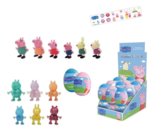 Pack 12 Huevos Sorpresas Peppa Pig Personaje 2d Y Stickers - Louicid