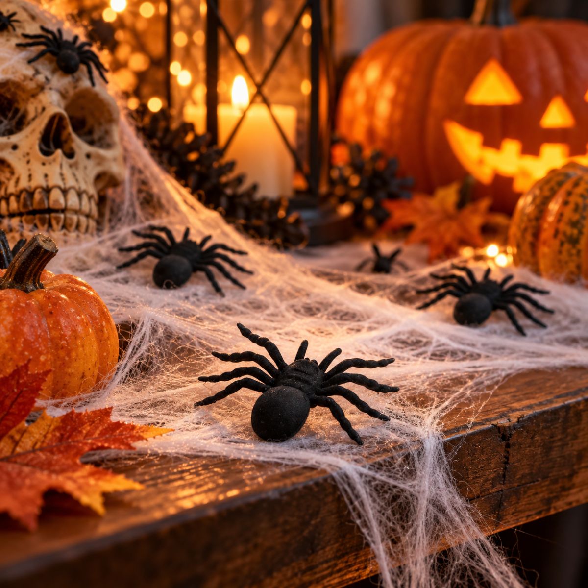 Pack 4 Arañas Negras Celebración Halloween - Louicid
