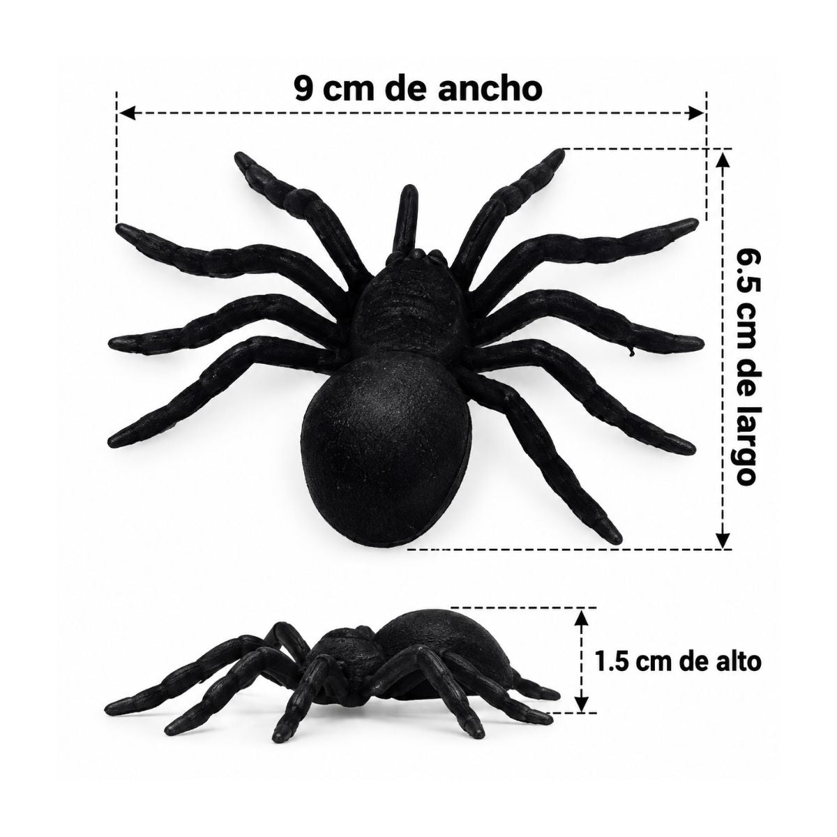 Pack 4 Arañas Negras Halloween Medidas - Louicid