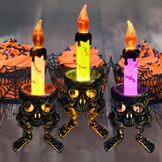 Pack 4 Velas Led Cabeza Calavera - Louicid