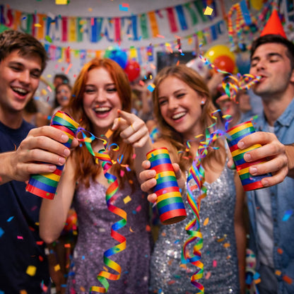 Pack 54 Serpentinas Multicolor Fiesta Cumpleaños - Louicid