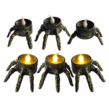 Pack 6 Velas Led Dedos Calavera Cobre - Louicid