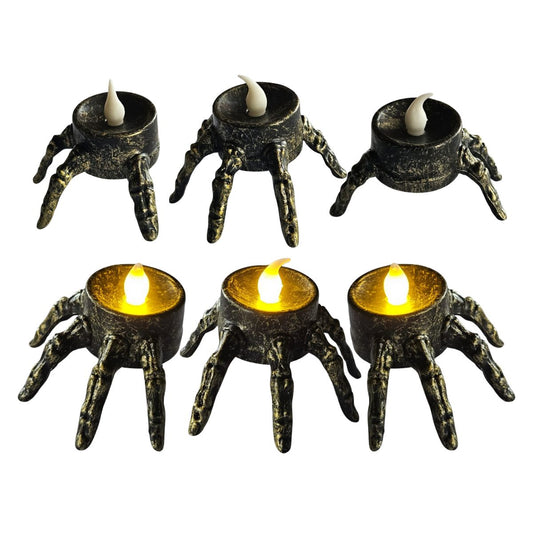 Pack 6 Velas Led Dedos Calavera Cobre - Louicid