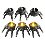 Pack 6 Velas Led Dedos Calavera Gris - Louicid