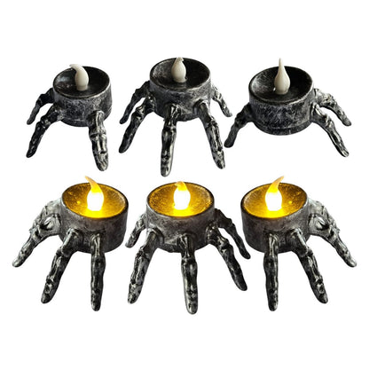 Pack 6 Velas Led Dedos Calavera Gris - Louicid