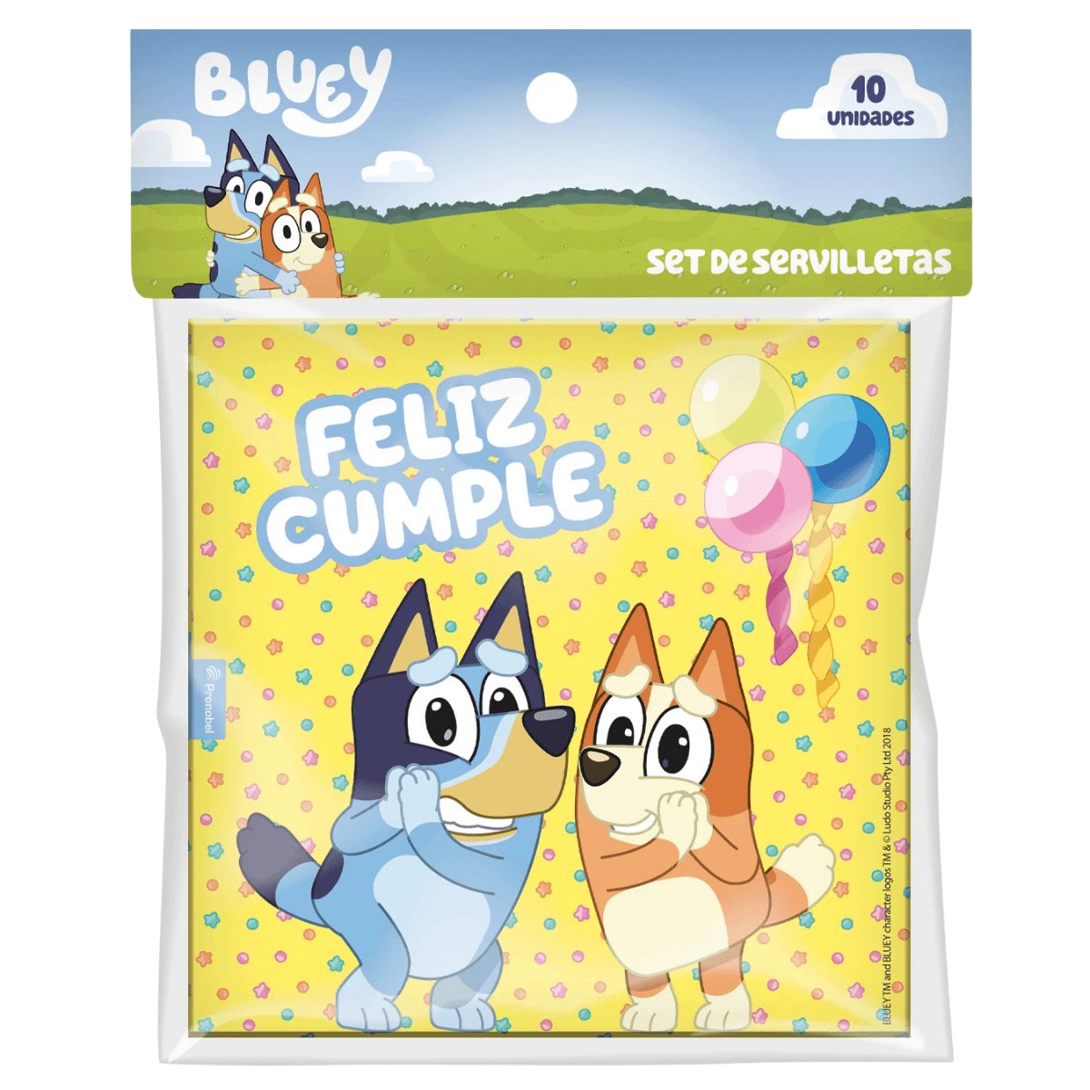 Set 10 Servilletas Bluey 33x33cm Para Cumpleaños - Louicid